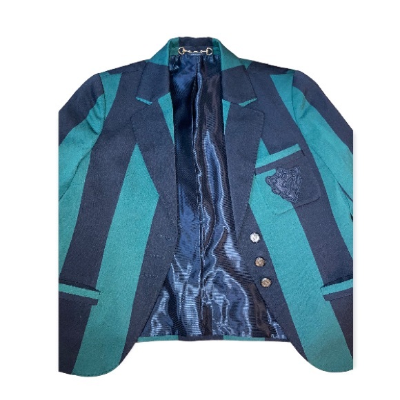 GUCCI Spring 2009 Green & Black Striped Prep Blazer - Picture 6 of 15